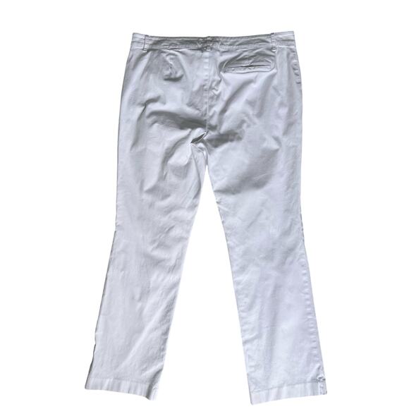 Ralph Lauren Chino Pants Women's 12 White Logo Faux Pockets Basic Classic Preppy - Picture 8 of 14